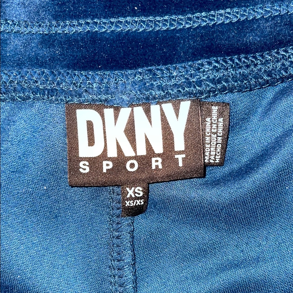 DKNY Women's Rich Blue Velour Hoodie and pants set - Picture 9 of 13